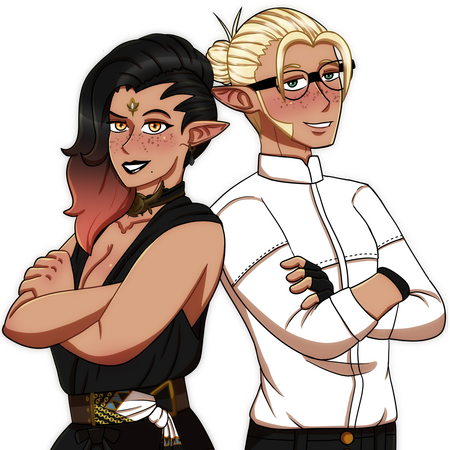 Full Render, Half Body, 2 Characters